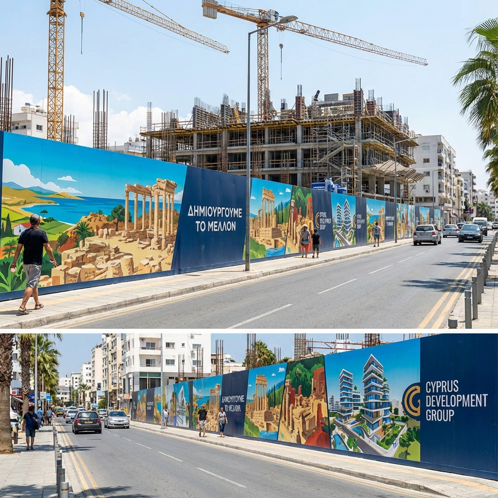 Construction Site Hoarding Graphics Cyprus - ACM Panel Printing
